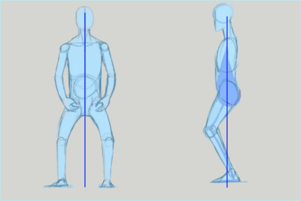montage posture wuji face et profil posture wuji