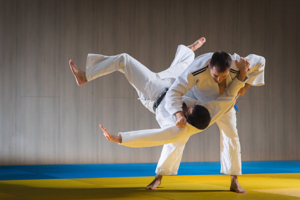 Judo training in the sports hall